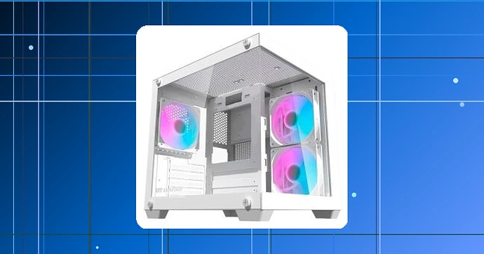 Gabinete Aigo Darkflash Korgan K275M Rainbow Mid-Tower Lateral de Vidro Com 3 Fans Branco KORGAN-K275M-WH