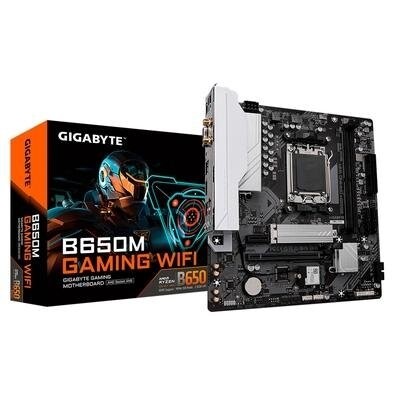 Placa-Mãe Gigabyte B650M Gaming Rev.1.0 AMD AM5 mATX DDR5 RGB WiFi Preto - B650M GAMING WIFI